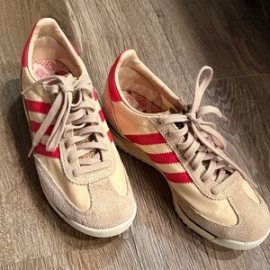 Adidas Women's Beige and Red Sneakers